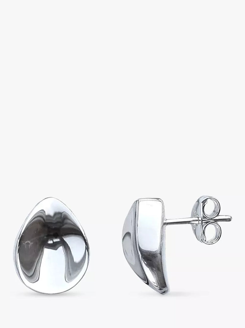 Nina B silver teardrop stud earrings 1.3cm - British product
