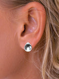 Nina B silver teardrop stud earrings 1.3cm - British product