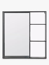 John Lewis Gallery Direct Lombardy Rectangular Metal Frame 3 Shelf Wall Mirror Black 65 x 60cm- Buy online at McGrocer