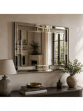 Yearn Rio bevelled glass wall mirror 82x112cm black, imported from the UK
