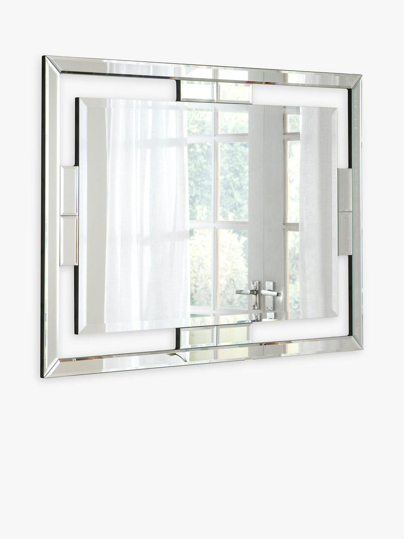 Yearn Rio bevelled glass wall mirror 82x112cm black, imported from the UK