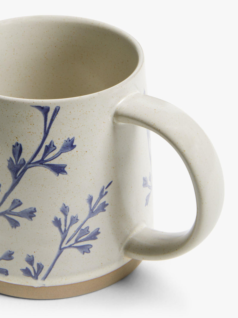 John Lewis Woodland Floral Mug Beige/Blue 450ml, UK version