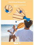 Bex Beach Racquet Set with wooden racquets and rubber balls (British brand)