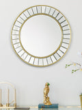 Laura Ashley Clemence round wall mirror with gold leaf border, UK version