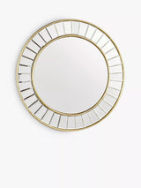 John Lewis Laura Ashley Clemence Bevelled Glass Round Wall Mirror, Gold/Clear- Buy online at McGrocer
