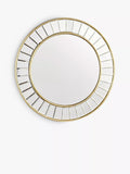 Laura Ashley Clemence round wall mirror with gold leaf border, UK version