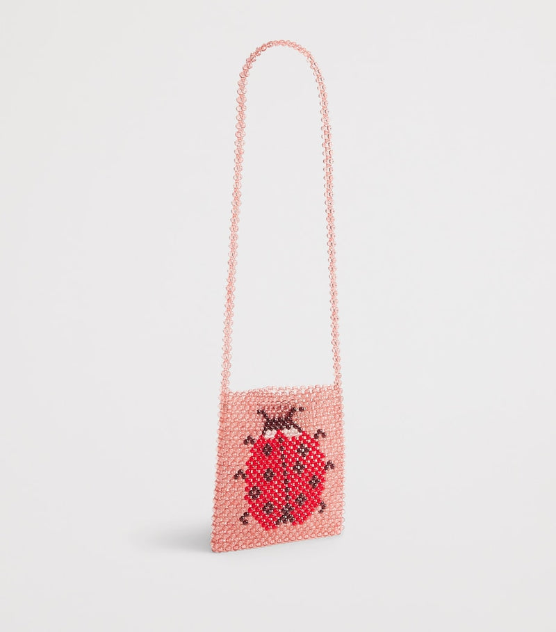 Konges Sløjd beaded ladybug shoulder bag, imported from the UK