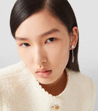Miu Miu crystal-embellished logo drop earrings (British brand)