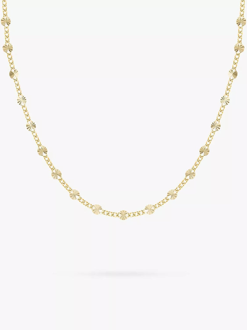 LARNAUTI Diamond Cut Beaded Chain Necklace 46cm