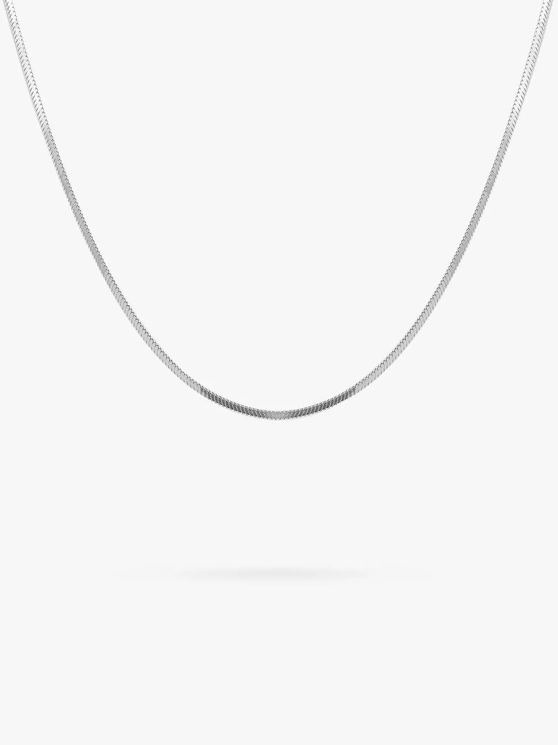 Larnauti herringbone chain necklace sterling silver adjustable - British product
