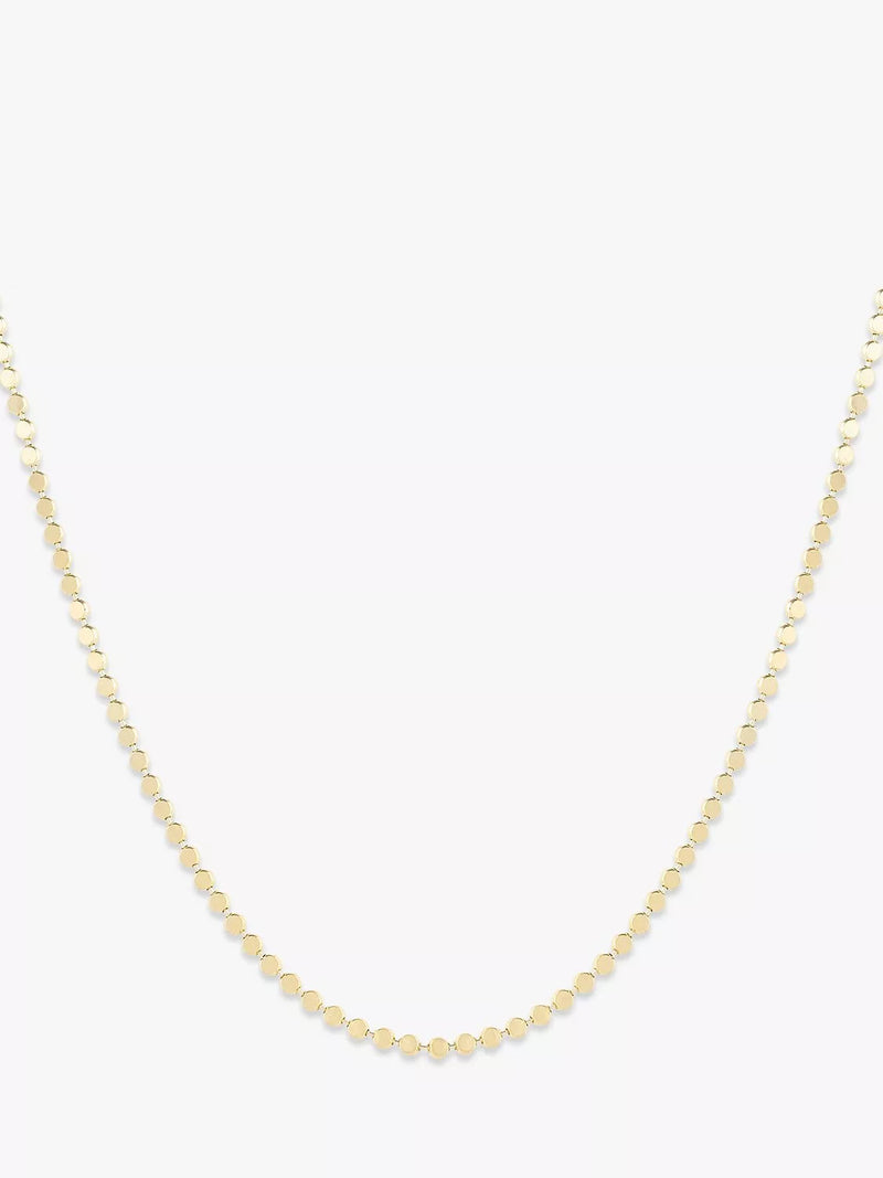Larnauti gold beaded chain necklace 46cm - British product