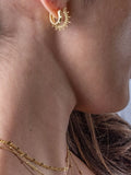 LARNAUTI sunburst hoop earrings gold, imported from the UK