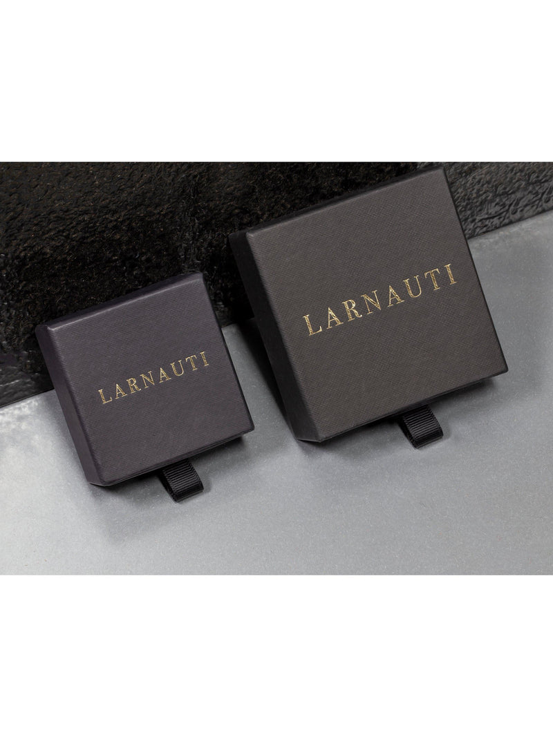 LARNAUTI sunburst hoop earrings gold, imported from the UK