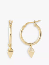 John Lewis LARNAUTI Pyramid Charm Hoop Earrings, Gold- Buy online at McGrocer