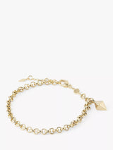 John Lewis LARNAUTI Pyramid Charm Chain Bracelet, Gold, 18-20cm- Buy online at McGrocer