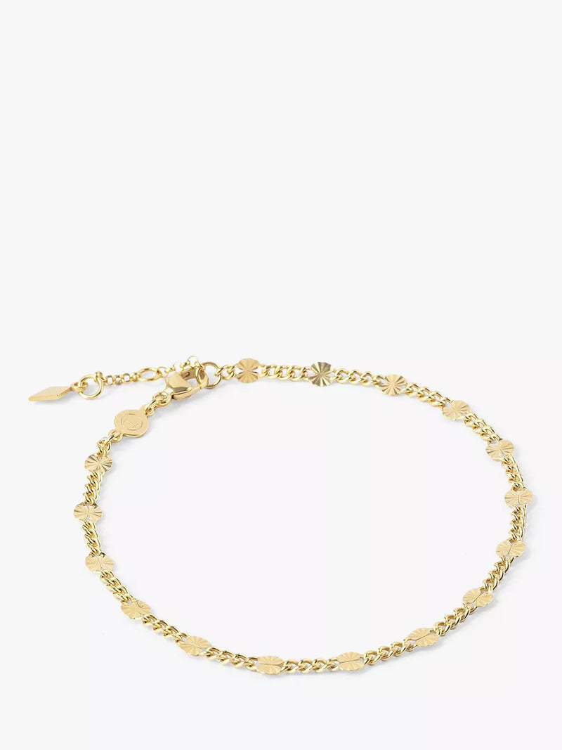LARNAUTI Diamond Cut Stations Beaded Chain Bracelet 18-20cm