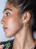 LARNAUTI gold huggie hoop earrings sterling silver (British brand)