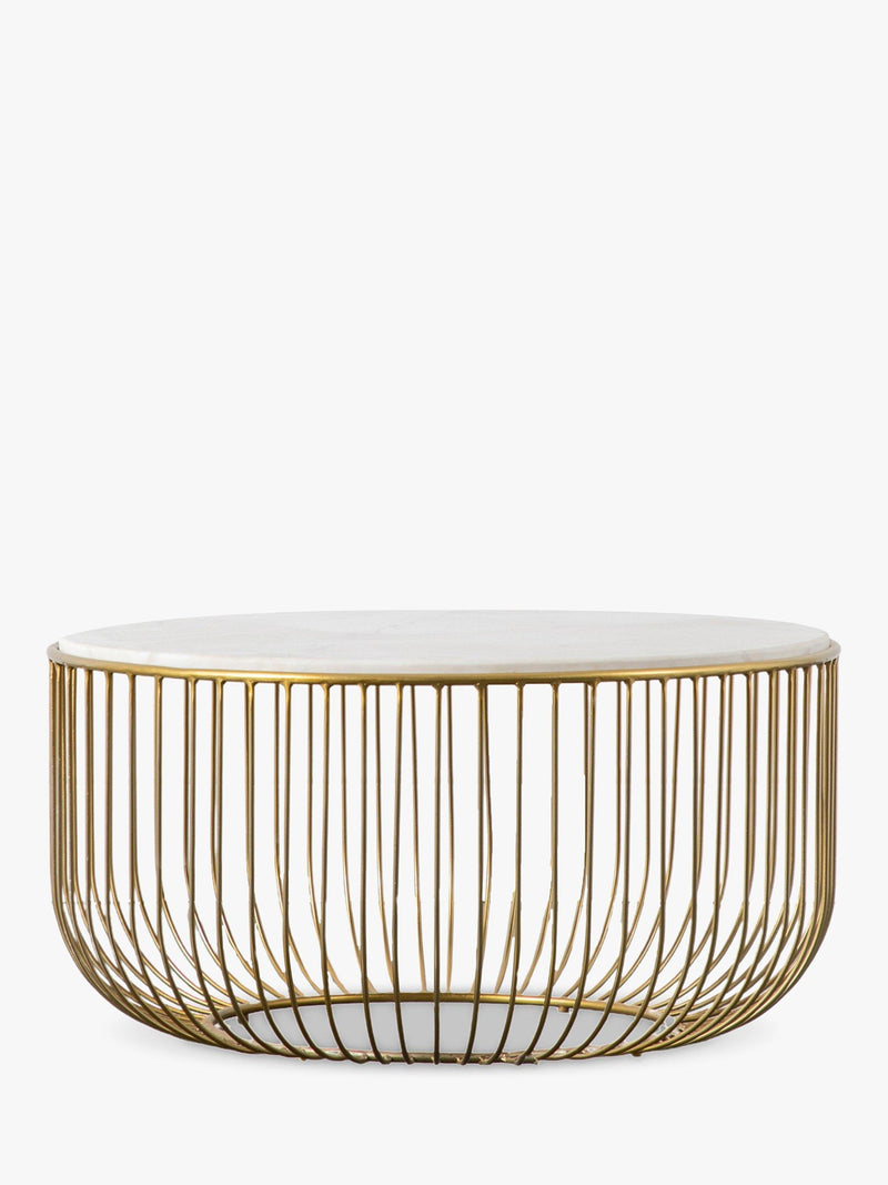 Gallery Direct marble coffee table natural gold round - British product