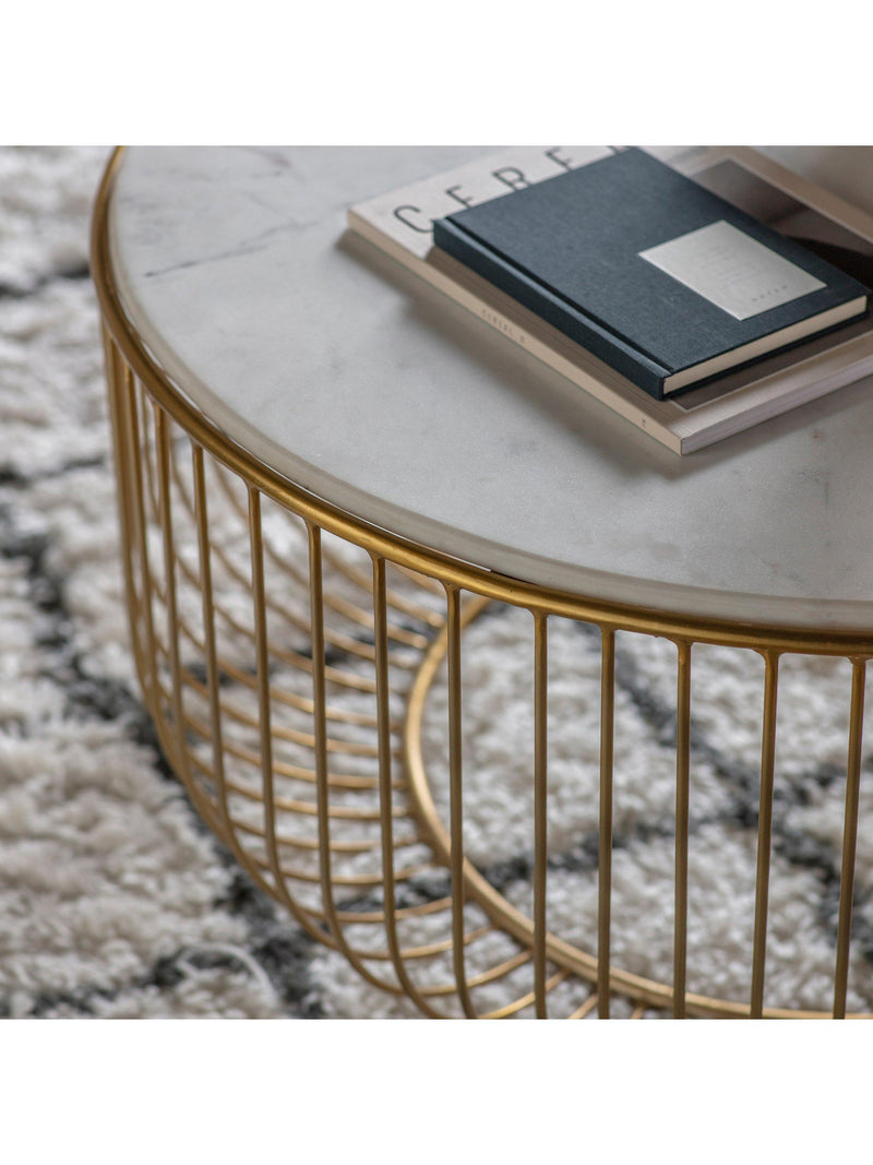 Gallery Direct marble coffee table natural gold round - British product