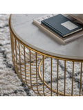 Gallery Direct marble coffee table natural gold round - British product