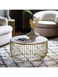 Gallery Direct marble coffee table natural gold round - British product
