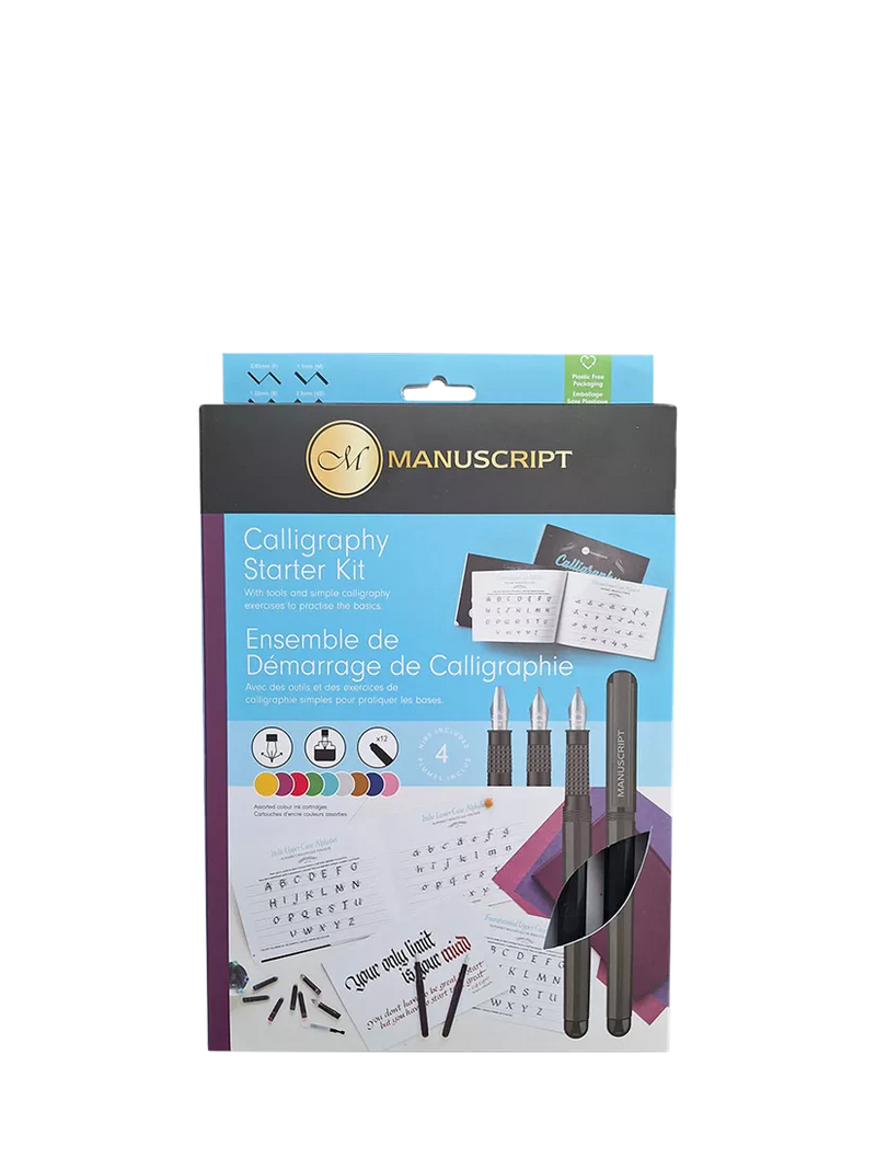 Manuscript calligraphy starter kit with pens and nibs, UK version