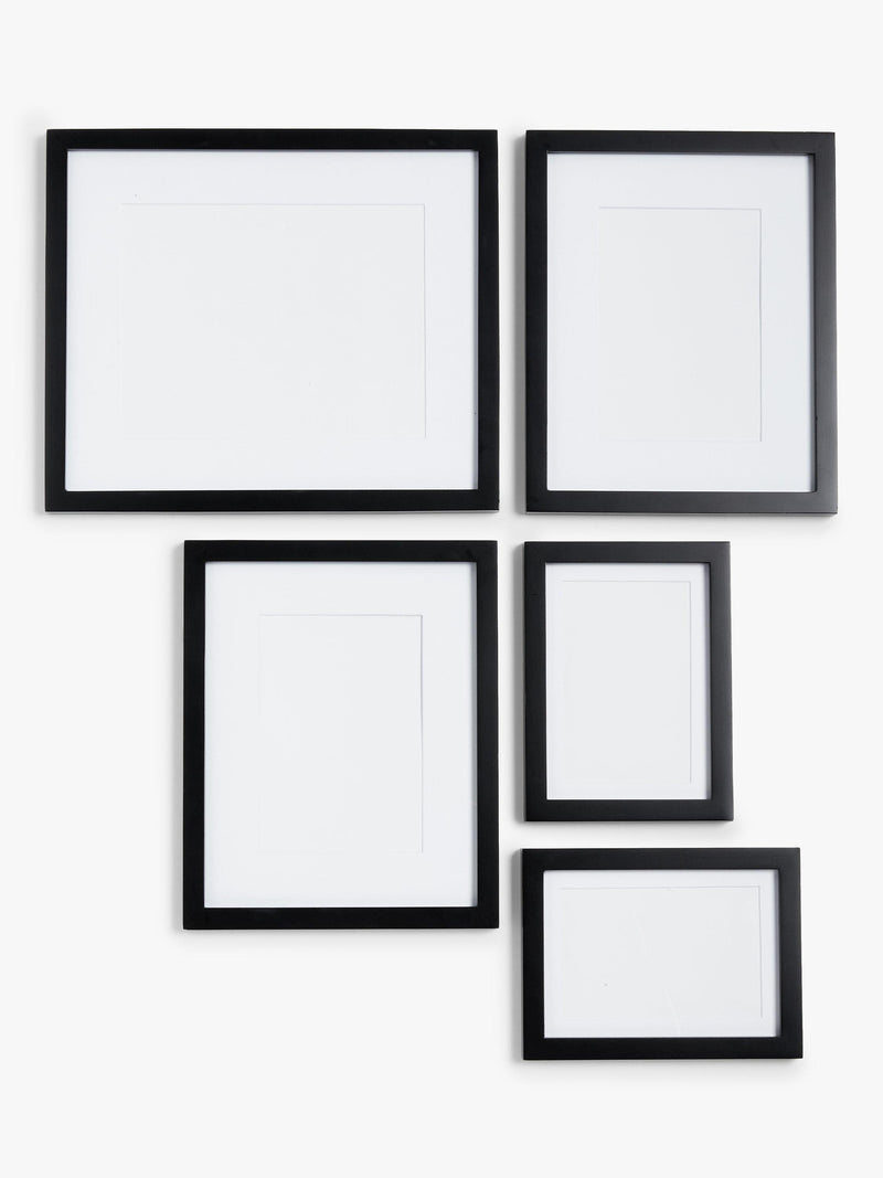 John Lewis multi-aperture wood photo frame set black 5 photo, UK version