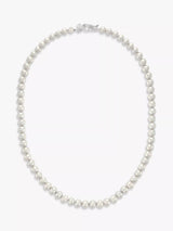 John Lewis Dower & Hall Men's Freshwater Pearl Collar Necklace, White/Silver- Buy online at McGrocer