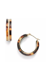 John Lewis Lauren Ralph Lauren Tortoise Shell Hoop Earrings, Brown/Gold, 23.88mm- Buy online at McGrocer