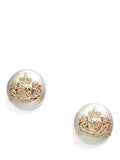 Ralph Lauren crest stud earrings in silver and gold, UK version
