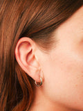 Ralph Lauren two-tone huggie hoop earrings silver gold, imported from the UK