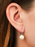 Ralph Lauren pearl drop earrings white silver - British product