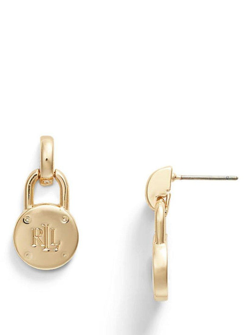 Lauren Ralph Lauren monogram padlock drop earrings 1.9cm, UK version