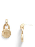 Lauren Ralph Lauren monogram padlock drop earrings 1.9cm, UK version