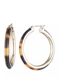 Lauren Ralph Lauren large tortoise hoop earrings brown gold, UK version