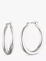 John Lewis Lauren Ralph Lauren Gradual Hoop Earrings, Silver- Buy online at McGrocer