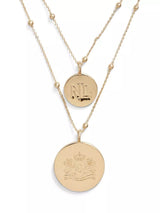 John Lewis Ralph Lauren Beaded Logo & Crest Layered Necklace, Gold- Buy online at McGrocer