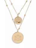 Ralph Lauren layered gold-tone necklace with crest and logo pendant (British brand)