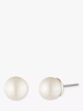 Ralph Lauren faux pearl stud earrings in white and silver - British product