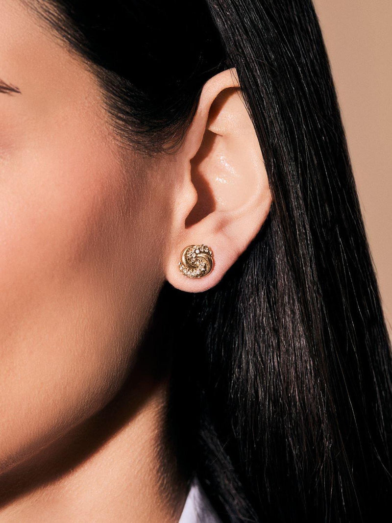 Ralph Lauren knot stud earrings with crystals (British brand)