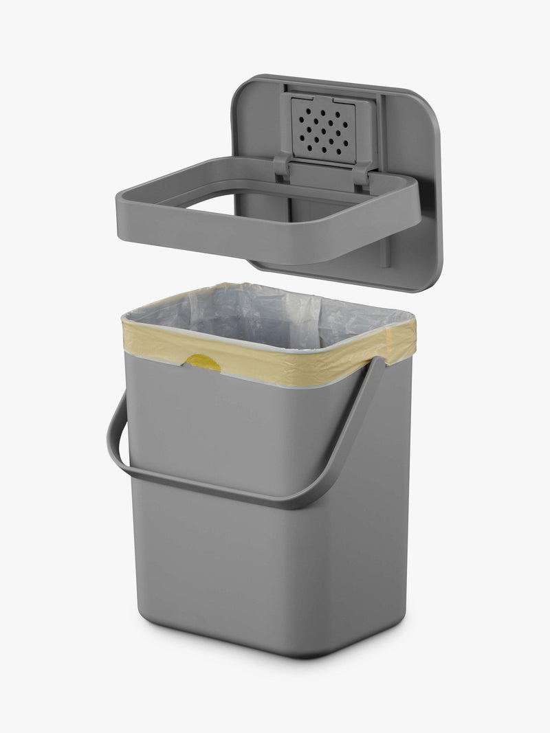 EKO grey food waste caddy 5 litre kitchen bin - British product