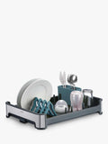 EKO Regal dish drainer with collapsible holders and removable cutlery tray - British product