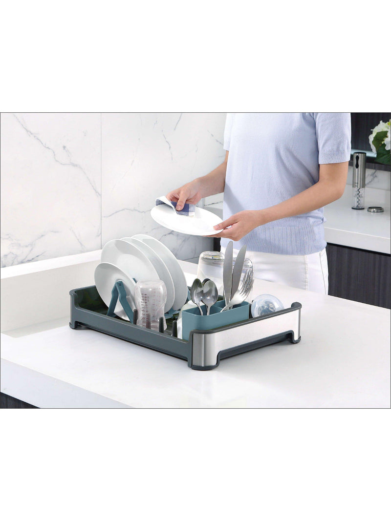 EKO Regal dish drainer with collapsible holders and removable cutlery tray - British product