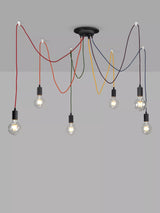John Lewis John Lewis 6 Pendant Swag Ceiling Light, Black/Multi- Buy online at McGrocer