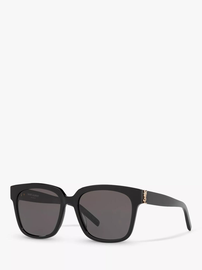 Yves Saint Laurent square sunglasses black frame grey lenses, imported from the UK