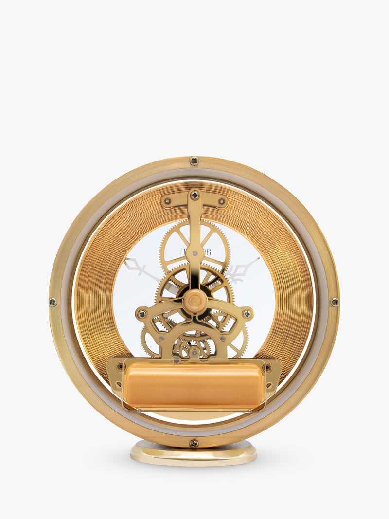 Acctim skeleton mantel carriage clock in gold, 13cm - British product