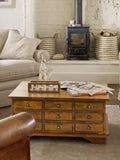 Laura Ashley 9 drawer coffee table dark brown, UK version