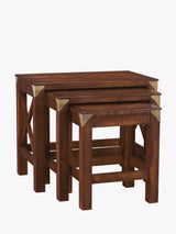 John Lewis Laura Ashley Balmoral Nest of 3 Side Tables, Dark Chestnut- Buy online at McGrocer