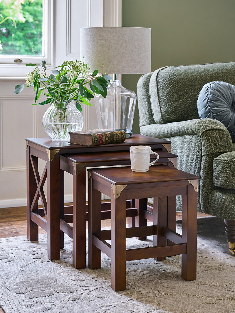 Laura Ashley nest of side tables dark chestnut (British brand)