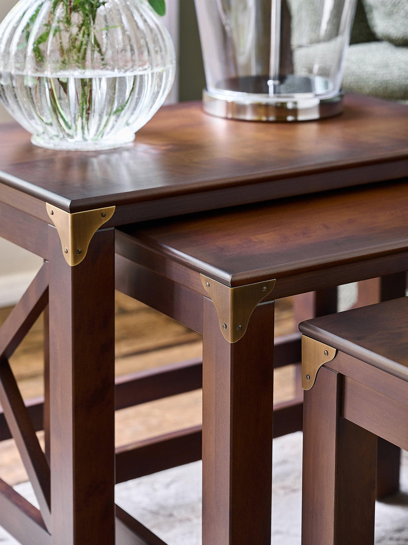 Laura Ashley nest of side tables dark chestnut (British brand)